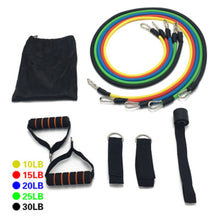 Load image into Gallery viewer, 17Pcs/Set Latex Resistance Bands Gym Door Anchor Ankle Straps With Bag Kit Set Yoga Exercise Fitness Band Rubber Loop Tube Bands