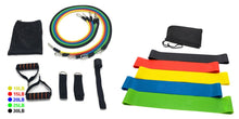 Load image into Gallery viewer, 17Pcs/Set Latex Resistance Bands Gym Door Anchor Ankle Straps With Bag Kit Set Yoga Exercise Fitness Band Rubber Loop Tube Bands