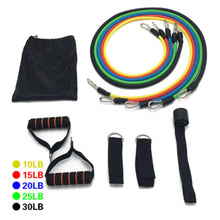 Load image into Gallery viewer, 17Pcs/Set Latex Resistance Bands Gym Door Anchor Ankle Straps With Bag Kit Set Yoga Exercise Fitness Band Rubber Loop Tube Bands
