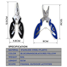 Load image into Gallery viewer, MNFT Fishing Plier Scissor Braid Line Lure Cutter Hook Remover etc. Tackle Tool Cutting Fish Use Tongs Multifunction Scissors
